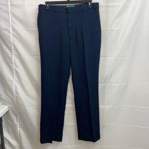 Vintage Haband men's fit-forever navy blue flat front straight fit‎ pocket pants
